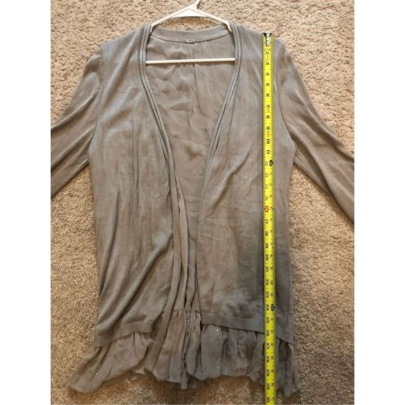 Chan Luu TAN Beaded Cardigan Sweater, Size Large, MSRP $248 - Picture 12 of 12